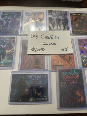 Custom Trading Card Set - White Sleeved Collectible Cards (10-Pack)
